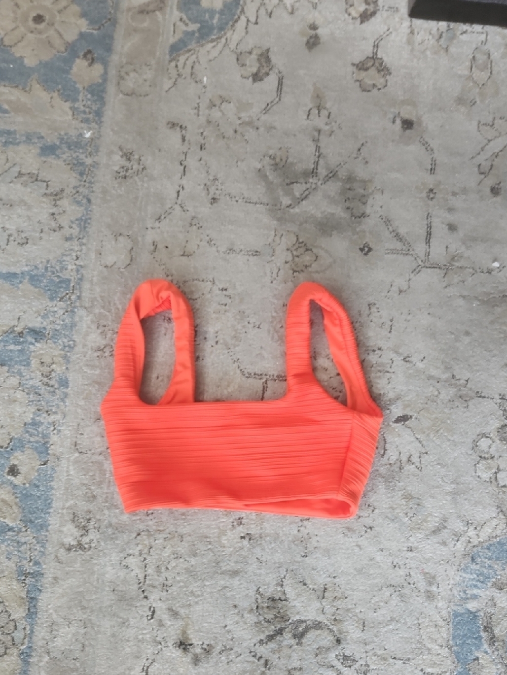 Mara Hoffman Bright Orange Ribbed Bikini Top